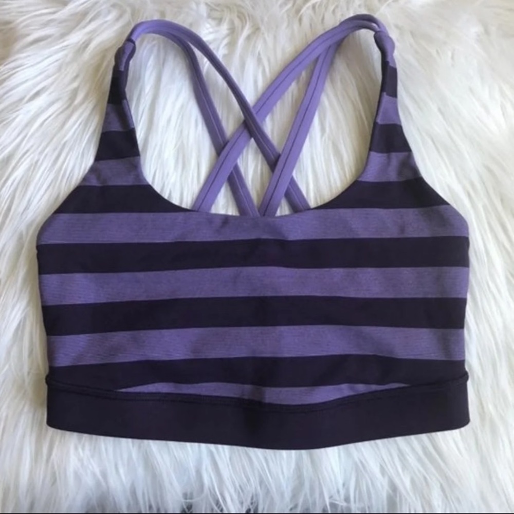 Lululemon Purple Stripe Energy Bra